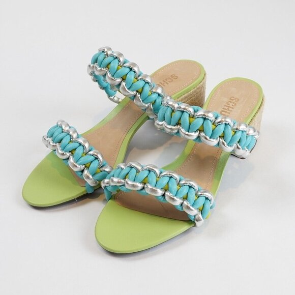 Schutz Colorful Juliet Braided Block Heel Sandals - Size 7.5 - NWOB - Picture 2 of 7